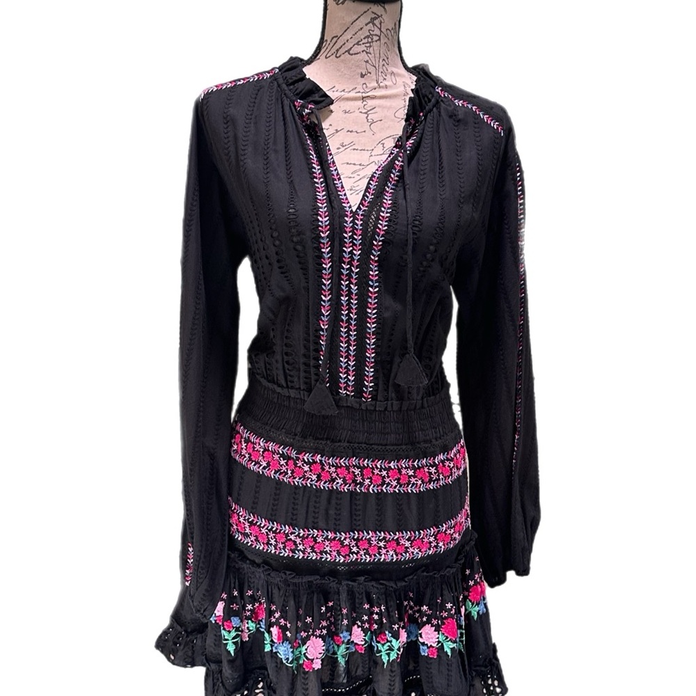 Misa Los Angeles Emanuela Embroidered Mini Dress Boho Style NWT Sz M
